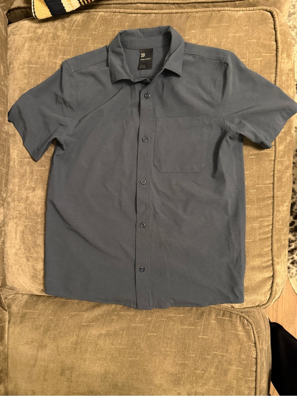Boys Short-Sleeve Button-Up Shirt - Navy